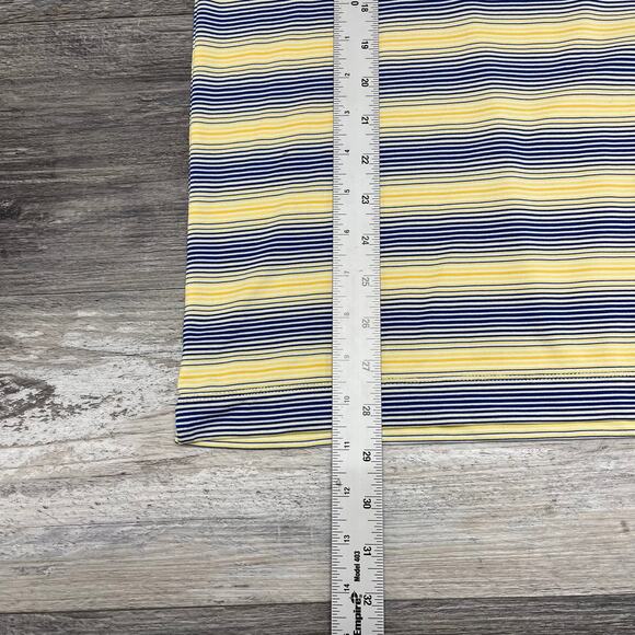 Nike Golf Dri Fit UV Yellow Blue Striped Mens M Mirabel Club Golf Polo Shirt - Picture 9 of 10